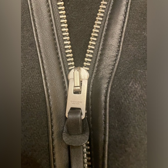 COACH Brand New Ladies WOOL SHEARLING COAT Jacket LEATHER TRIM Women large - Picture 6 of 14